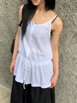 フリルスリーブレスミニワンピース
