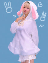 rabbit ear pom-pom hood (2color)