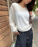 Prmer ベーシック Vネックルーズフィット長袖ニット