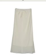 milky long chiffon flare sk