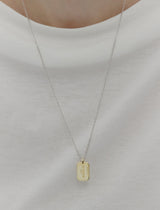 26SS★ [Premium Plating] Volume Square AB TAG Necklace