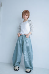 3Dpixel print denim(rightblue)