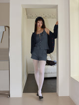 STRIPE JERSEY SHORTS (BLUE)