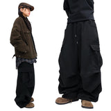 ワイドウールプリーツカーゴパンツ