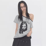 ミスティックワンショルダーTシャツ (BLACK) F25QB107