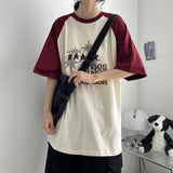 カオ カラー ラグラン ボクシーフィット ショートスリーブ Tシャツ (4 colors) H&L