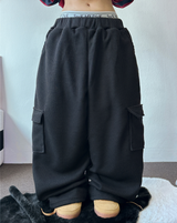 ワッフルパンチング 🧇ワイドカーゴパンツ 🩶🖤2カラー