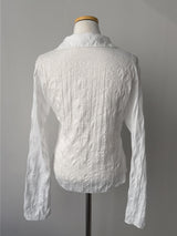Shining Wrinkle Collar Blouse