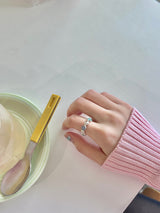 (Open Ring)Creamy Cabochon Ring