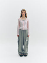 Cargo Button Pants (Grey)