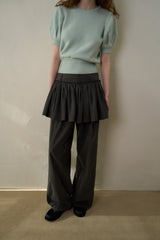 Slim button half knit_mint