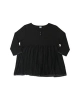 Dot flare layered top / black