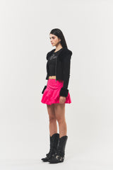 Logo Cubic Crop Top Black