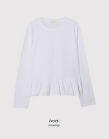 Trendy Layered Frill Long Sleeve T-shirt (3color)