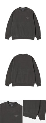 25ss ピグメントベーシックロゴスウェットシャツ チャコール