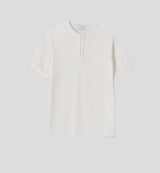 (Muscle Fit) Loop Henley Neck Ribbed Short Sleeve