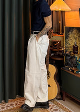 One-Tuck Semi-Banded Cotton Pants 3COLOR
