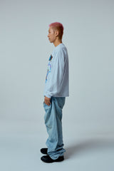 Street league artwork damage washing over-crop fit long sleeve (Melange)