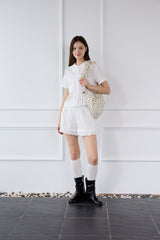 SWEETIE COLLAR HALF BLOUSE