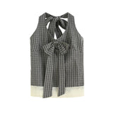 Yuna Check Ribbon Blouse