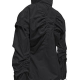 BIKER SHIRRING JACKET. CHARCOAL