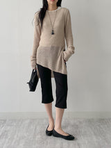 202 Slit Cotton Capri Pants