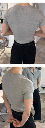 [S/S] High ribbed henry neck half knit(3color)
