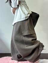 OVER WIDE BALLOON STRING HIP PIGMENT CARGO LONG PANTS ❤️‍🔥🩶🤎 - 3 COLORS