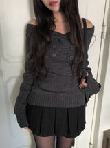 Elda Wool Belt Pleated Mini Skirt