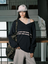 COZY VネックL/S (ネイビー)