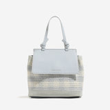 Resort look rattan knit backpack/handbag