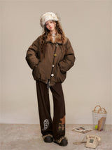 Paisley Artwork Embroidered Jogger Wide Pants