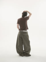 Peak stud back-pocket pants -2C