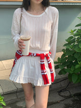 [MADE] バーシレースフリルミニスカート