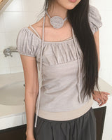 Hardel Cosage Layered Shirring Puff T-Shirt