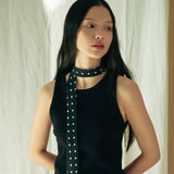 DOT pattern slim tie (black)