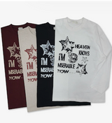 オッドビンテージプリンティドボクシー長袖Tシャツ