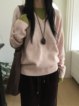 セイヤルーズフィットVネックカラーニット（6c）