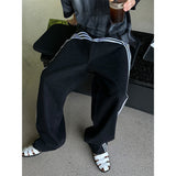 [Unisex] トラックワイドデニムパンツ(2color)