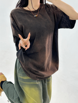 グラデーションウォッシュカラーブロックバミューダパンツ🖤🩶💚 - 3カラーズ