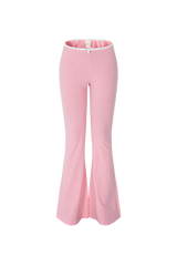 stripe boot cut pants red