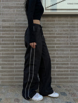 Two-way two-line crunchy wide trek long pants (3 colors)