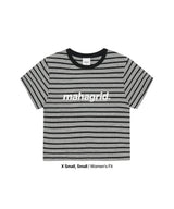 ストライプ ベーシック ロゴ Tシャツ グレー