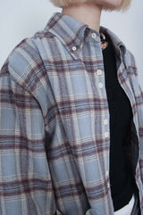  BIG POCKET CHECK SHIRT_BLUE