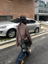 クロススリットステッチデニムパンツ
