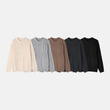 LMN Cent Fisherman Oversized-Fit Cable Round Knit (5 colors)