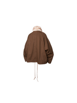 RELABEL Spatial Relations (Enclosure) Detachable Fur Collar, Two-Tone Batwing Sleeves Fabric Silhouette Drawstring Jacket
