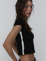 レースベビーTシャツ_Black