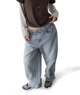 Tendi Fold-Over Wide Jeans