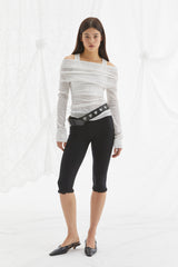 LACE OFF-SHOULDER LAYER TOP /  WHITE